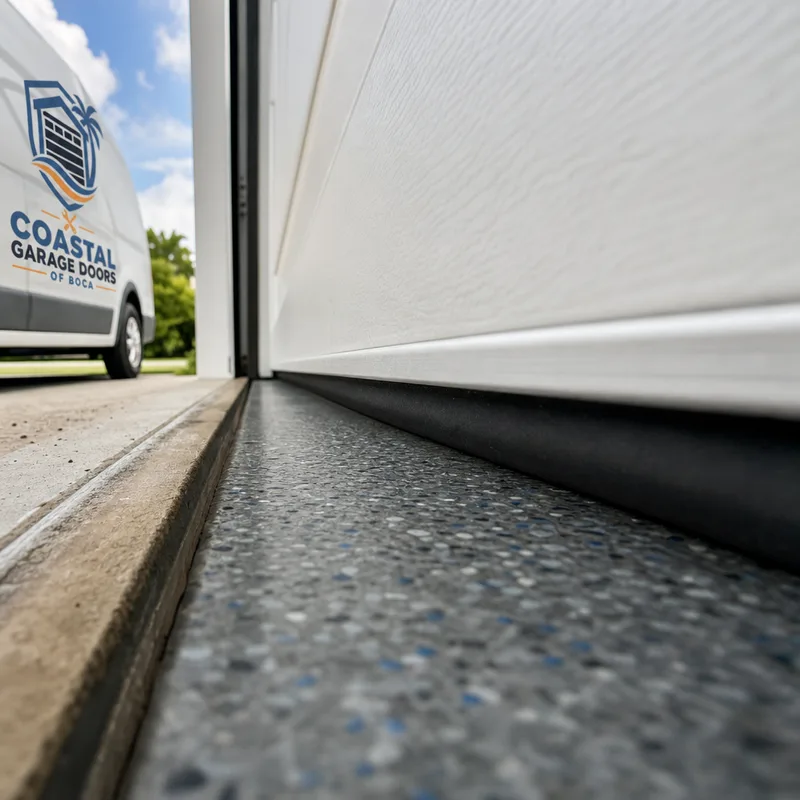 Garage door bottom seal making even contact with the threshold